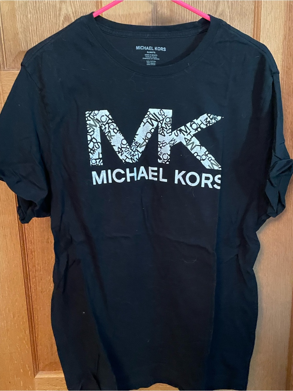 Michael Kors Black T-Shirt with White MK Logo
